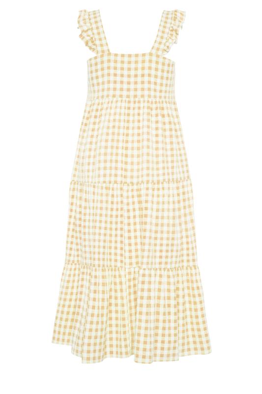 YOURS LONDON Curve Yellow Gingham Frill Dress 9