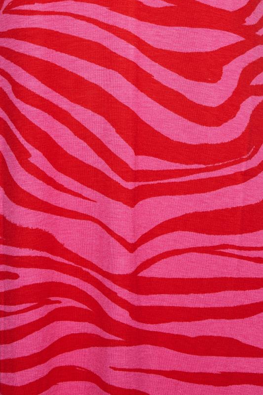 YOURS Plus Size Pink Zebra Print Midaxi Beach Dress | Yours Clothing 5