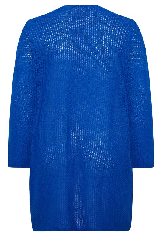 YOURS Plus Size Blue Knitted Cardigan | Yours Clothing 7
