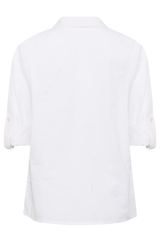 Petite White Oversized Cotton Shirt | PixieGirl 7