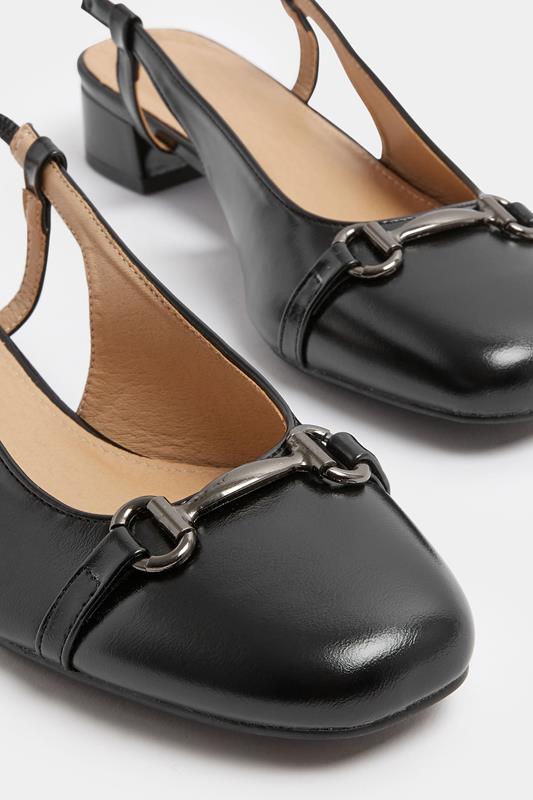 LTS Black Snaffle Slingback Heel In Standard Fit | Long Tall Sally 5