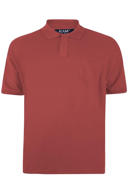 Men's Polo Shirts KAM Red Pocket Polo Shirt