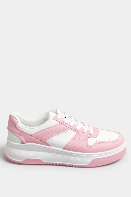 Pink & White Chunky Trainers In Extra Wide EEE Fit | Yours Clothing 3
