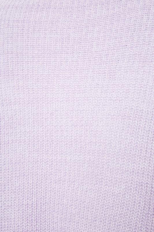 Plus Size Curve Lilac Purple Oversized Knitted Jumper | Yours Clothing 5