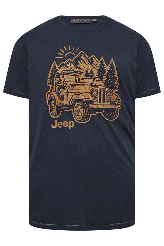 D555 Big & Tall Navy Blue Jeep Graphic Print T-Shirt | BadRhino 3