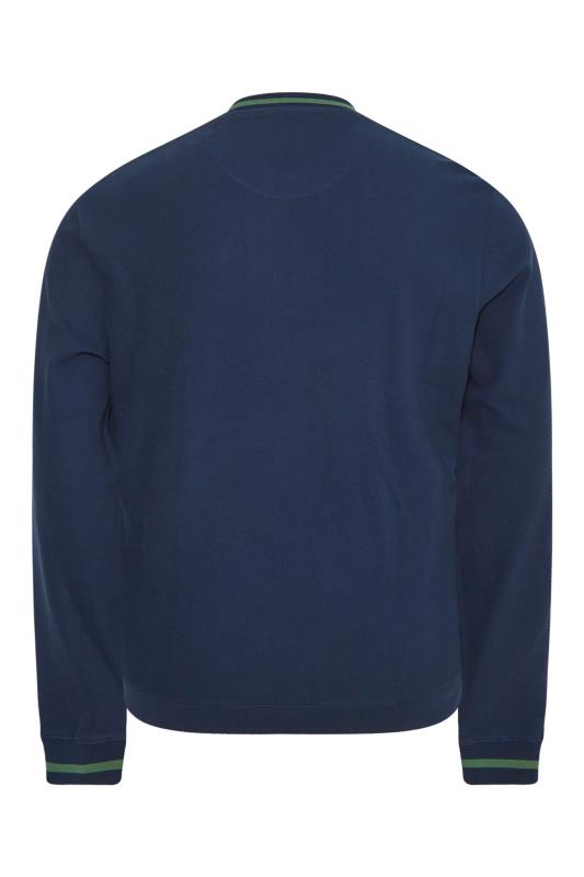 FARAH Navy Blue Tipped Crewneck Sweatshirt | BadRhino 4