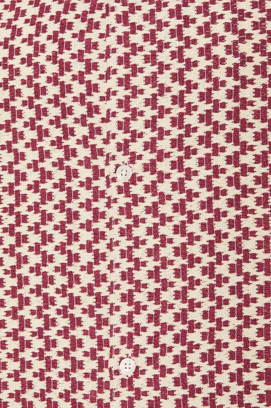 JACK & JONES Big & Tall Cabernet Red Crochet Shirt | BadRhino 5