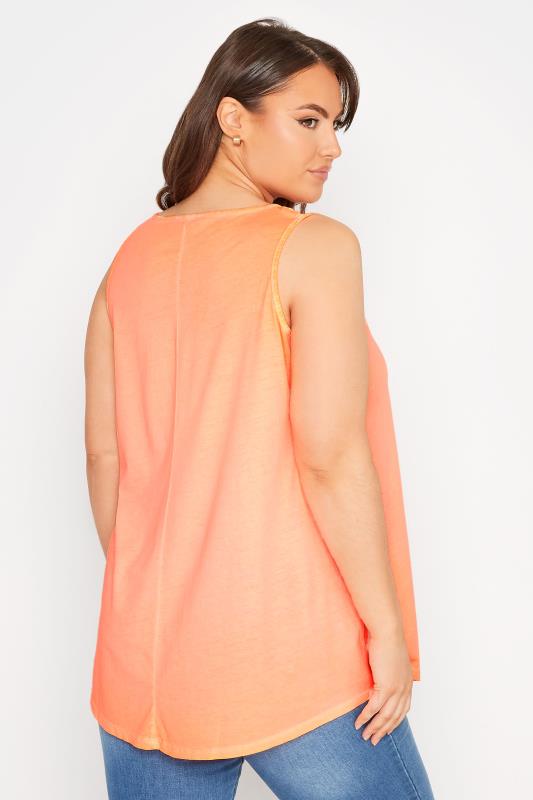 Curve Neon Orange Cut Out Strap Vest Top 3
