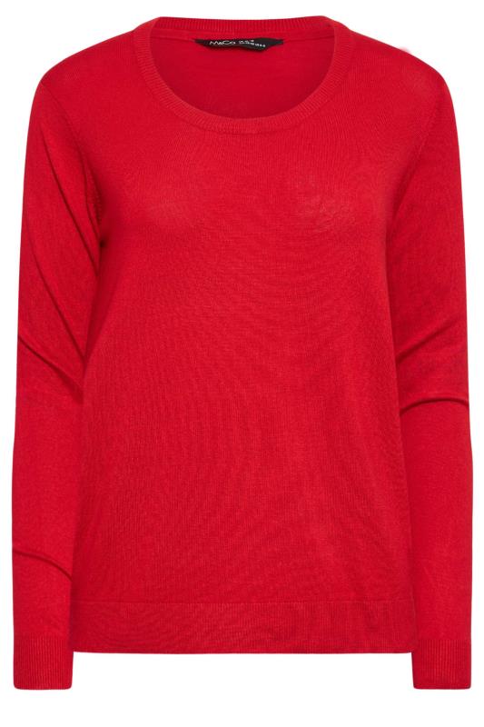 M&Co Red Long Sleeve Knit Jumper | M&Co 5