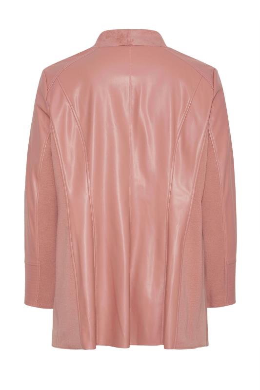 Plus Size Pink Waterfall Faux Leather Jacket | Yours Clothing 7