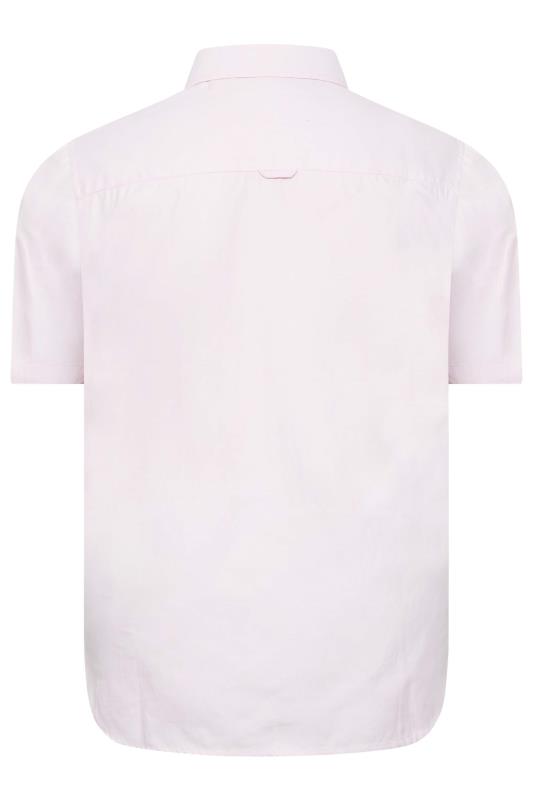 D555 Big & Tall Pink Short Sleeve Oxford Shirt | BadRhino 4