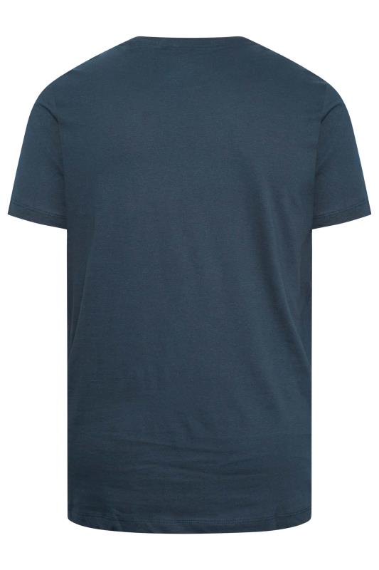 BLEND Big & Tall Navy Blue Vintage Logo Print T-Shirt | BadRhino 4