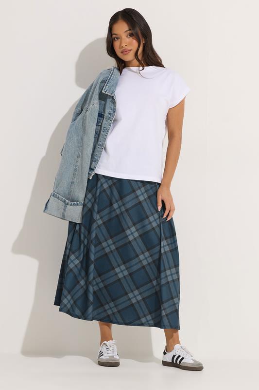 PixieGirl Petite Women's Green Check Midi Skirt | PixieGirl 2