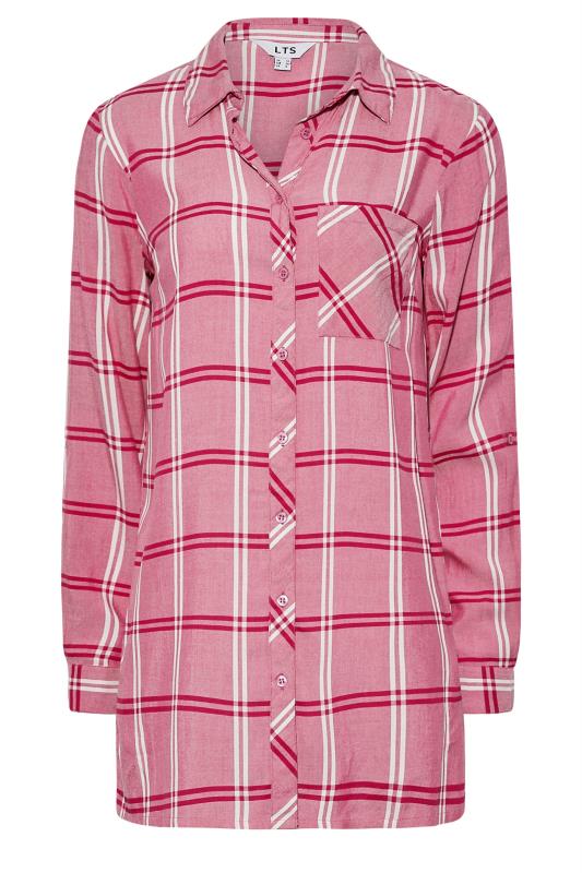 LTS Tall Pink Boyfriend Button Through Shirt 6