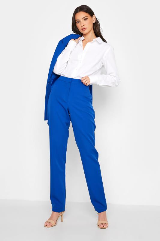 LTS Tall Cobalt Blue Scuba Slim Leg Trousers_B.jpg