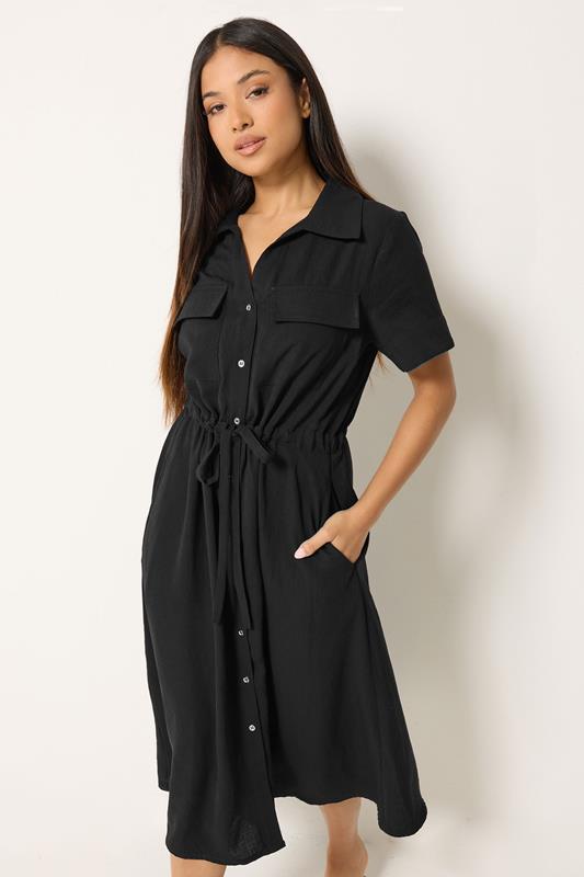 M&Co Petite Black Utility Shirt Dress | M&Co 1