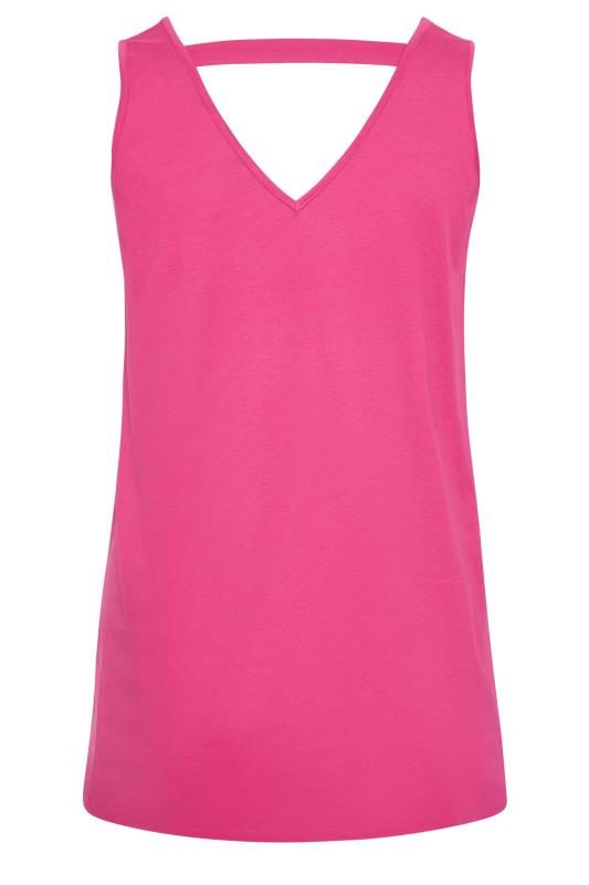 YOURS Plus Size Curve Hot Pink Bar Back Vest Top | Yours Clothing  6