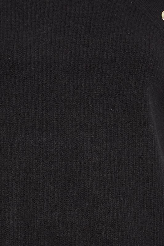 YOURS Plus Size Black Button Detail Knitted Jumper | Yours Clothing 5