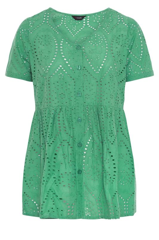 Curve Green Broderie Anglaise Peplum Top 6