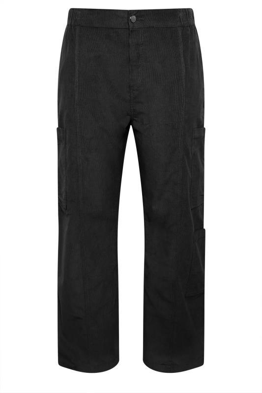 YOURS Plus Size Black Cord Cargo Trousers | Yours Clothing 5