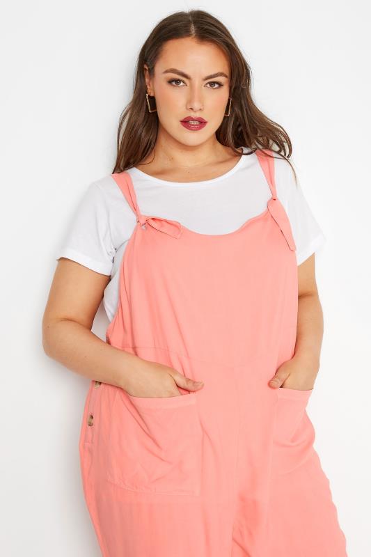 LIMITED COLLECTION Plus Size Pink Pocket Dungarees | Yours Clothing 4