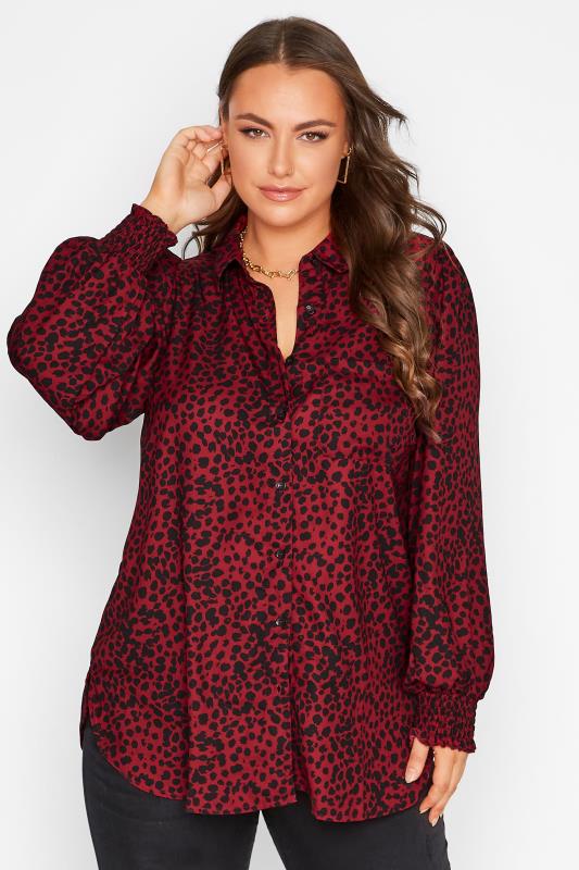 LIMITED COLLECTION Plus Size Wine Red Dalmatian Print Shirt | Yours Clothing 4
