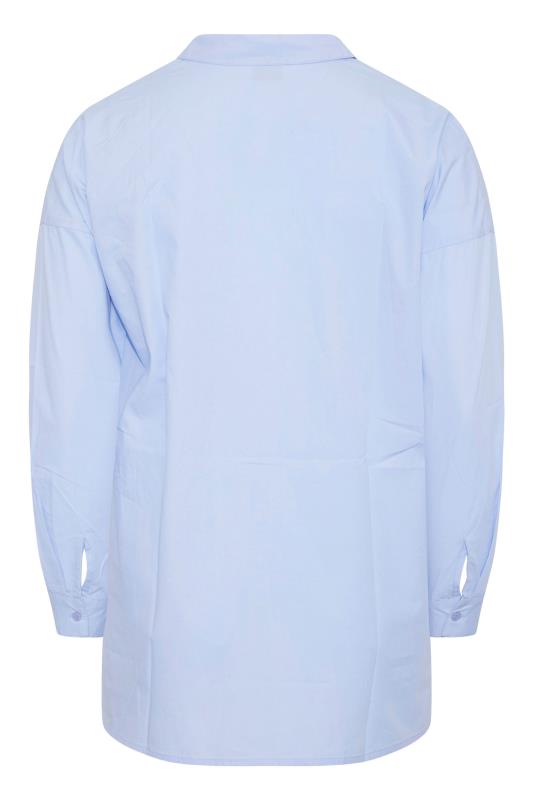 YOURS FOR GOOD Plus Size Blue Oversized Shirt | Yours Clothing  7