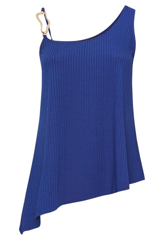 LIMITED COLLECTION Plus Size Blue Metal Trim Ribbed Vest Top | Yours Clothing 6