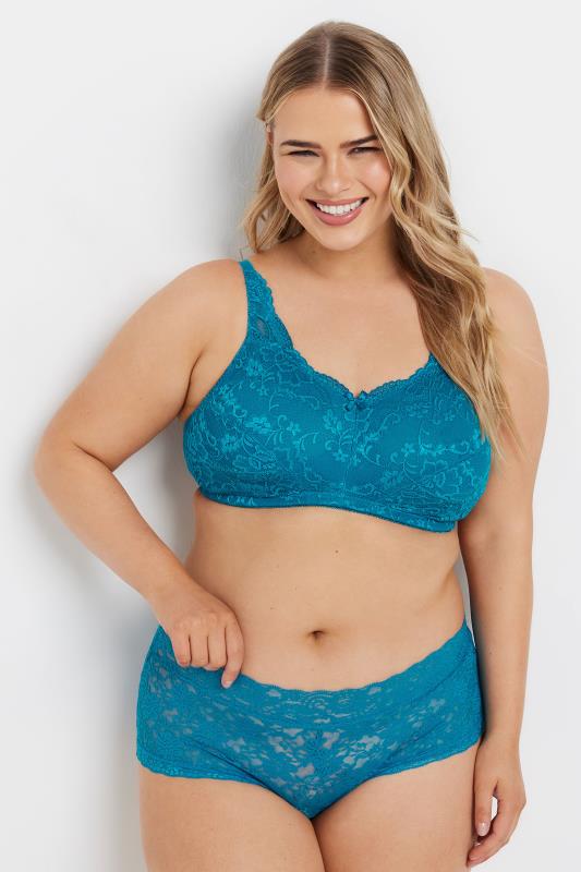  YOURS Curve Turquoise Green Lace Bra