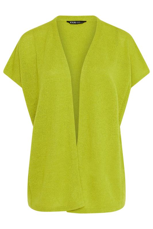 YOURS Plus Size Chartreuse Green Short Sleeve Cardigan | Yours Clothing 5