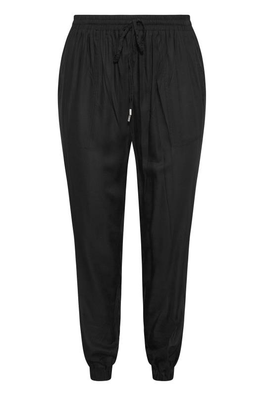 Plus Size Black Cuffed Joggers | Yours Clothing 5