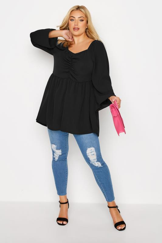 LIMITED COLLECTION Curve Black Ruched Blouse 2