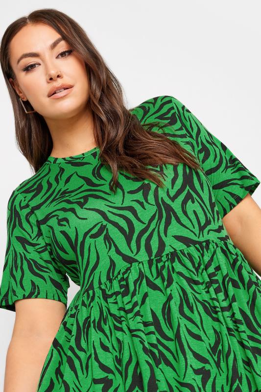 YOURS Plus Size Green Zebra Print Throw On Midaxi Dress | Yours Clothing 4