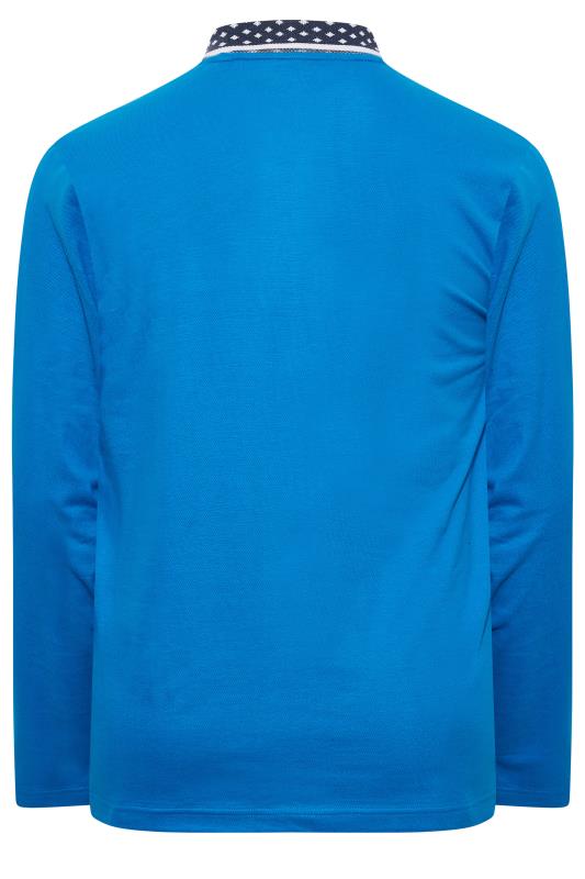 BadRhino Big & Tall Blue Dobby Collar Polo Shirt | BadRhino 4