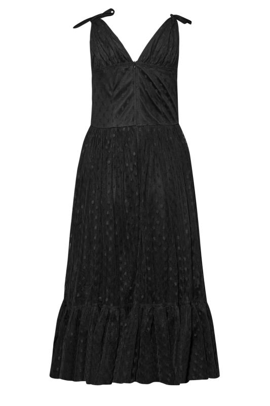 YOURS LONDON Plus Size Black Spot Mesh Tiered Dress | Yours Clothing 7