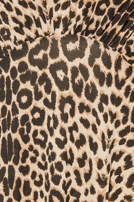 LTS Tall Women's Brown Leopard Print Long Sleeve Tea Dress | Long Tall Sally 5