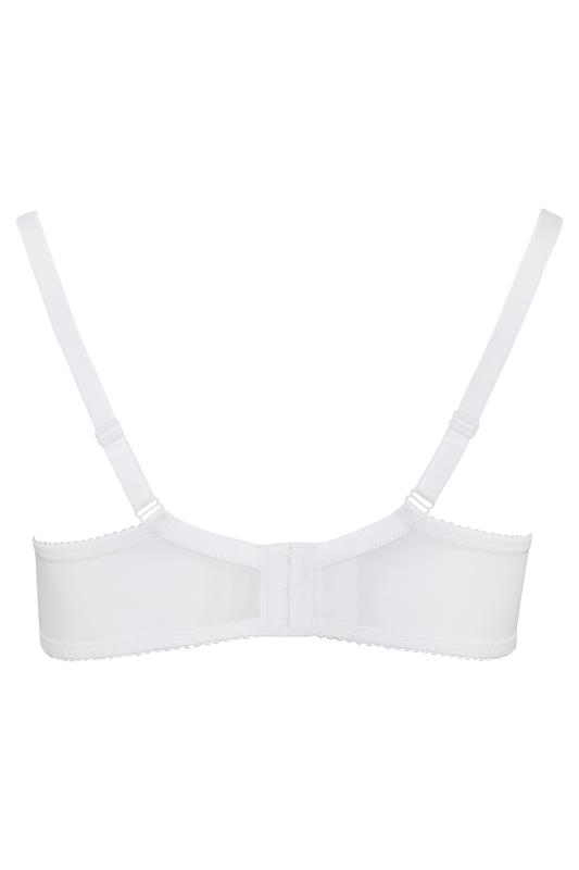 Plus Size White Lace & Mesh Non-Padded Underwired Balcony Bra | Yours Clothing 5