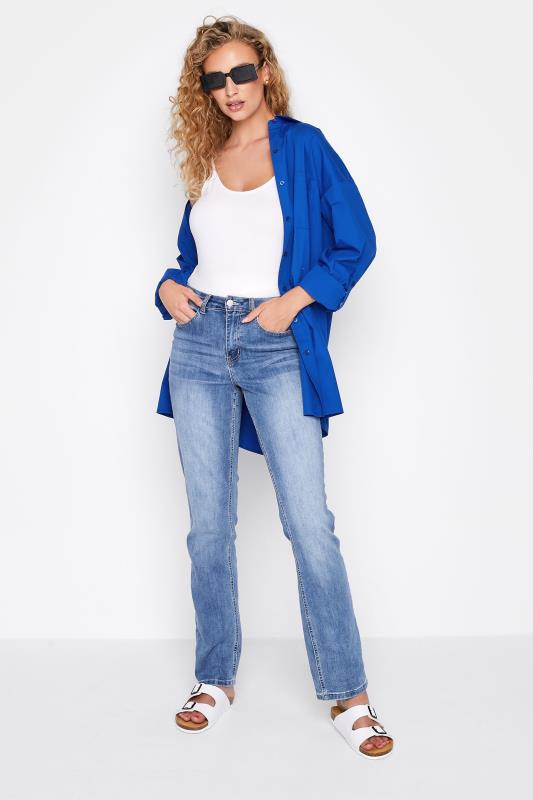LTS Tall Women's Cobalt Blue Oversized Cotton Shirt | Long Tall Sally 3