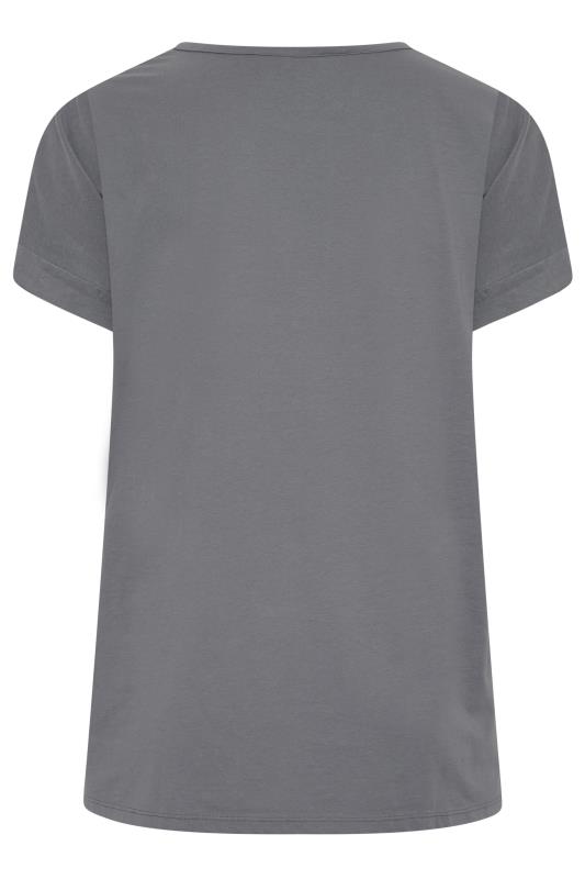 YOURS Curve Grey Cut Out T-Shirt | Yours Clothing 7