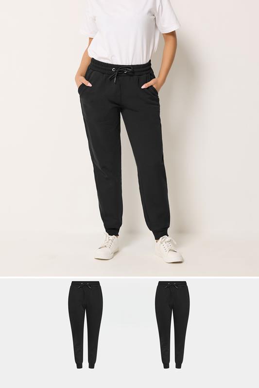 M&Co Petite 2 PACK Black Cuffed Joggers | M&Co 1