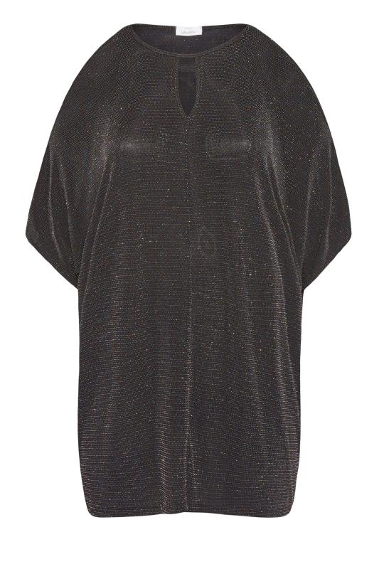 YOURS LONDON Gold & Silver Metallic Cold Shoulder Top_F.jpg
