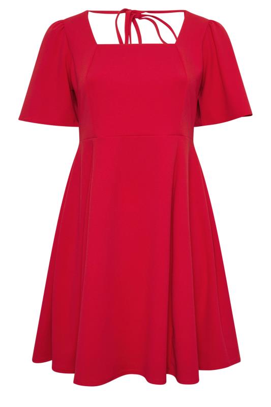 LIMITED COLLECTION Plus Size Red Angel Sleeve Mini Dress | Yours Clothing 6