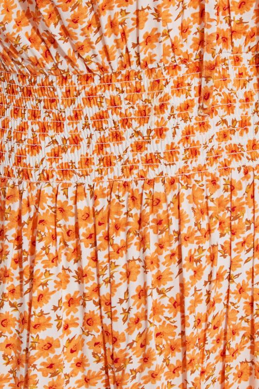 Curve Orange Floral Print Bardot Maxi Dress_Z.jpg