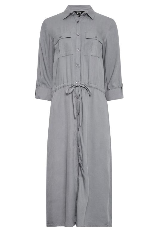 LTS Tall Grey Midi Utility Shirt Dress | Long Tall Sally 6