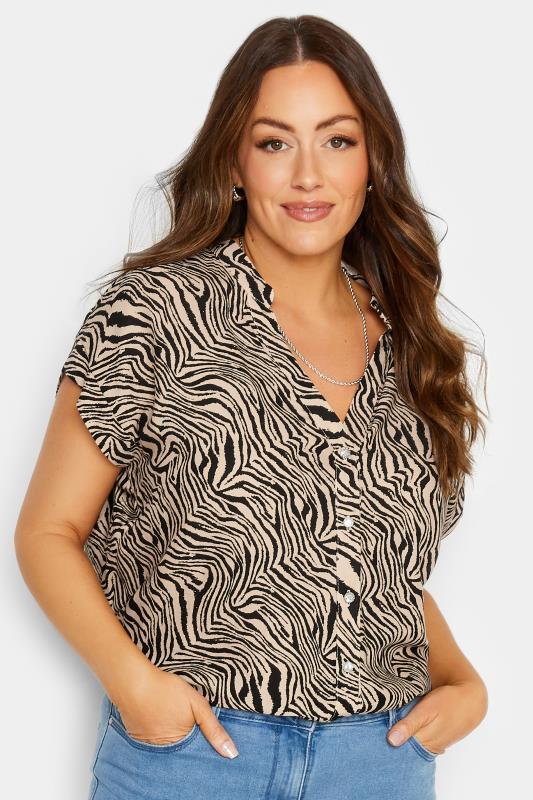 M&CO Brown Zebra Print Shirt | M&Co 1
