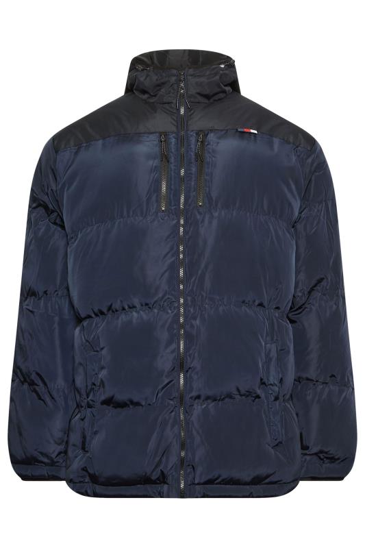 D555 Big & Tall Blue Hooded Puffer Jacket | BadRhino 4
