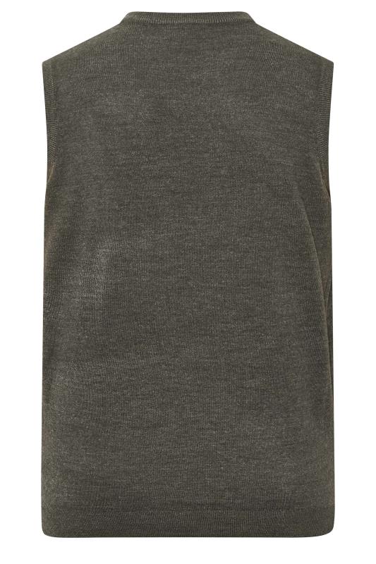 BadRhino Big & Tall Charcoal Grey Essential Sleeveless Knitted Jumper 4