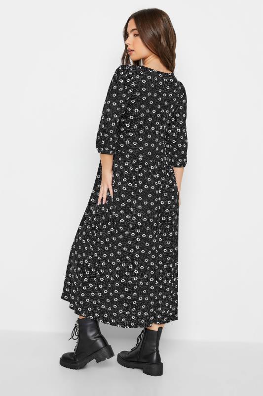 Petite Black Daisy Print Midaxi Dress | PixieGirl 3