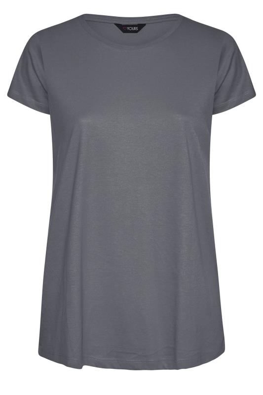 Charcoal Grey Short Sleeve Basic T-Shirt_F.jpg