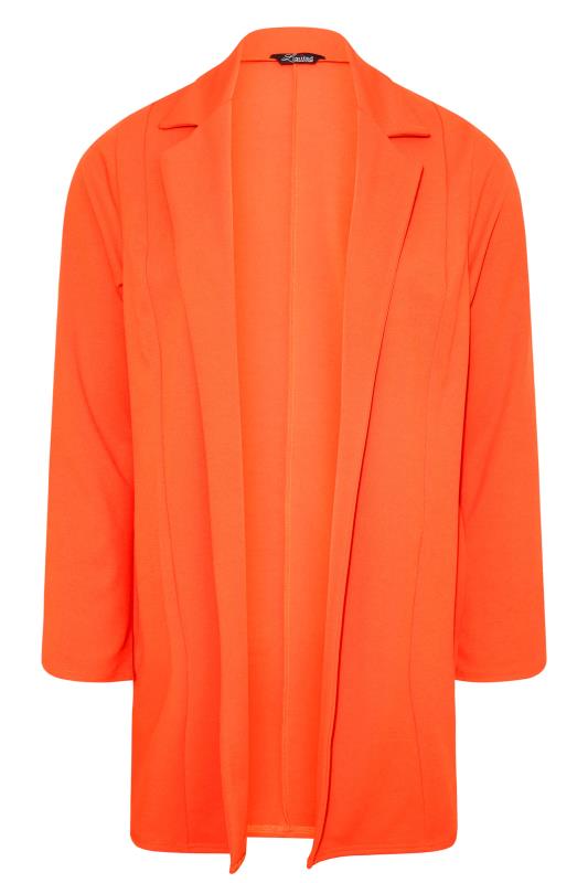 LIMITED COLLECTION Plus Size Bright Orange Scuba Blazer | Yours Clothing 6